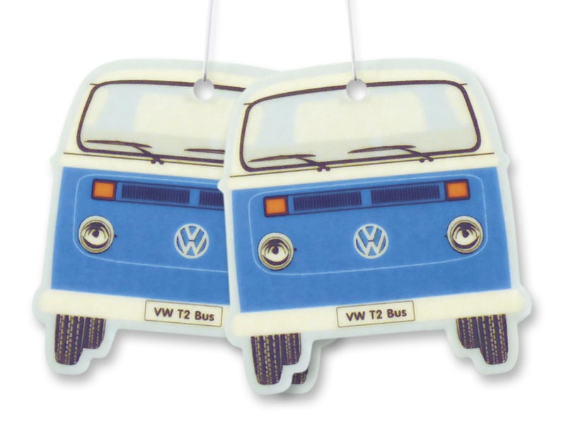 مجموعة BRISA VW من معطرات الهواء فولكس فاجن معطر هواء للغرف مزيل الروائح للسيارات تصميم حافلة T2 مجموعة من 2 لون أزرق