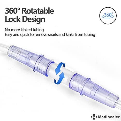 Medihealer 5 Packs Tubing Connector, Pack of 5 Tubing Swivel Connectors, Kink-Resistant and Avoid Tangling,Great-Value Supplies by Medihealer - Image 2