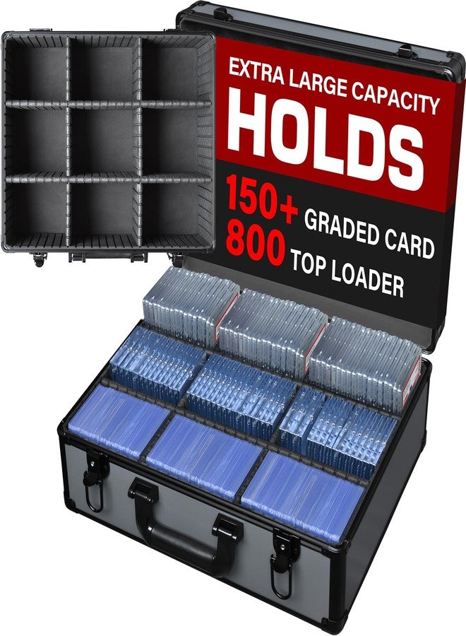 Turokacase Graded Card Case Storage Box - Extra Large Trading Card Storage Box with 8 Adjustable Dividers - Baseball & Sports Card Storage Case - Fits PSA, BGS, SGC, Toploaders & Magnetic Holders - Image 1