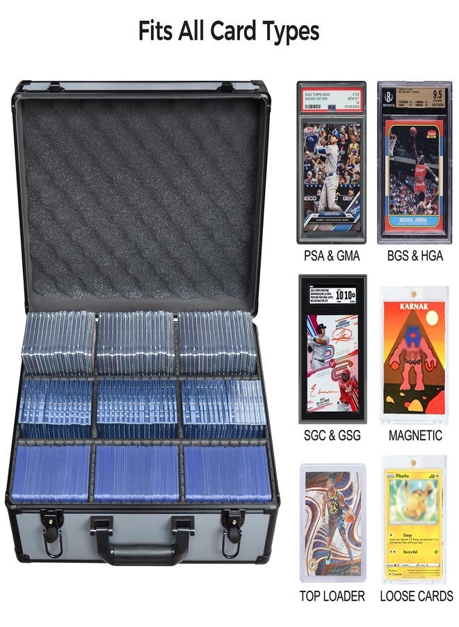 Turokacase Graded Card Case Storage Box - Extra Large Trading Card Storage Box with 8 Adjustable Dividers - Baseball & Sports Card Storage Case - Fits PSA, BGS, SGC, Toploaders & Magnetic Holders - Image 3