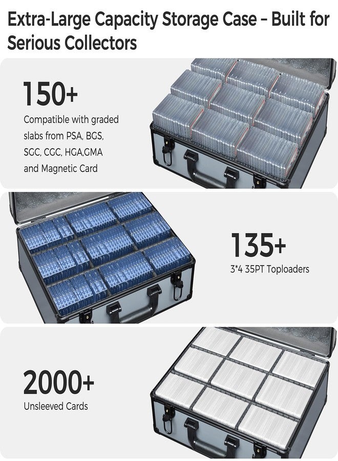 Turokacase Graded Card Case Storage Box - Extra Large Trading Card Storage Box with 8 Adjustable Dividers - Baseball & Sports Card Storage Case - Fits PSA, BGS, SGC, Toploaders & Magnetic Holders - Image 5