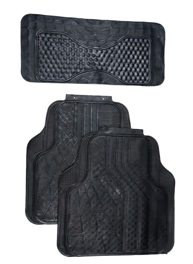 بيجو مجموعة دواسات سيارة امامية وخلفية مخصصة من الجلد بتغطية كاملة مضادة للماء مانعة للانزلاق بلون اسود لسيارة بيجو من 5 قطع - Image 2