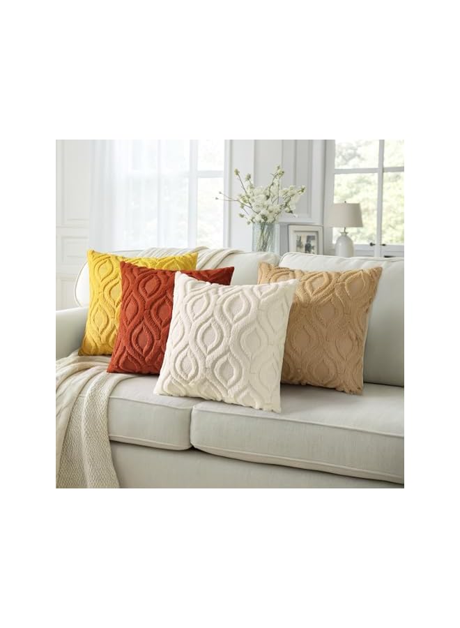 The Bros Set of 2 Faux Fur Cushion Covers 45x45 cm, Decorative Soft Plush Fluffy Velvet Cushion Cover 18X18 Inch,Square Boho Neutral Pillow case for Sofa, Taupe - Image 5