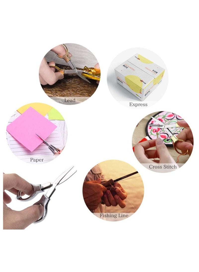 SYOSI 3 Pcs Folding Scissors Portable Stainless Steel Safety Scissors Glasses-Shaped Mini Shear - Image 4