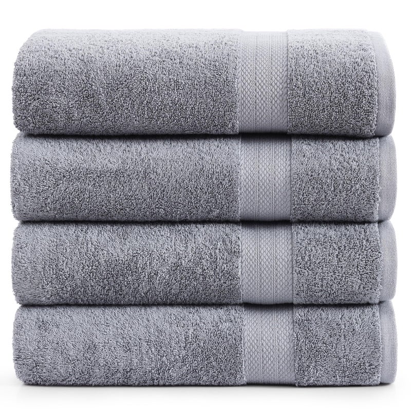 LANE LINEN LANE LINEN 100 Cotton Bath Sheets Set of 4 35x66  Ring Spun Cotton Extra Large Bath Towels Sets  Quick Dry Soft  Absorbent Oversized Shower Towel Sets  Sustainabaly Produced  Space Grey 
