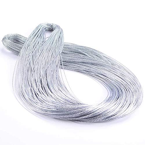 Yima Silver Thread Metallic Cord Jewelry String - 100 Yards, 1mm for Wrapping, Hair Braiding and Craft Making (Silver) - Image 1