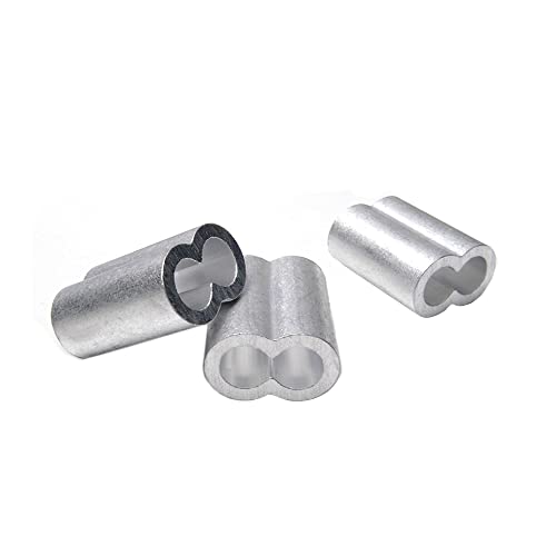 CooBigo 10pcs 5/16" Aluminum Cable Crimps Cable Ferrule Clip Fittings for Crimping Wire Rope Cable M8, FLQ049-8.0 - Image 1