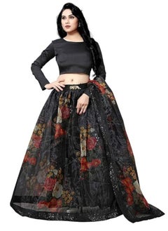 ماركة غير محددة Organza Lehenga with Satin Silk Blouse  - Image 3
