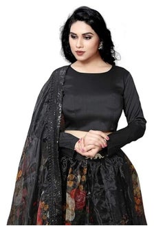 ماركة غير محددة Organza Lehenga with Satin Silk Blouse  - Image 4