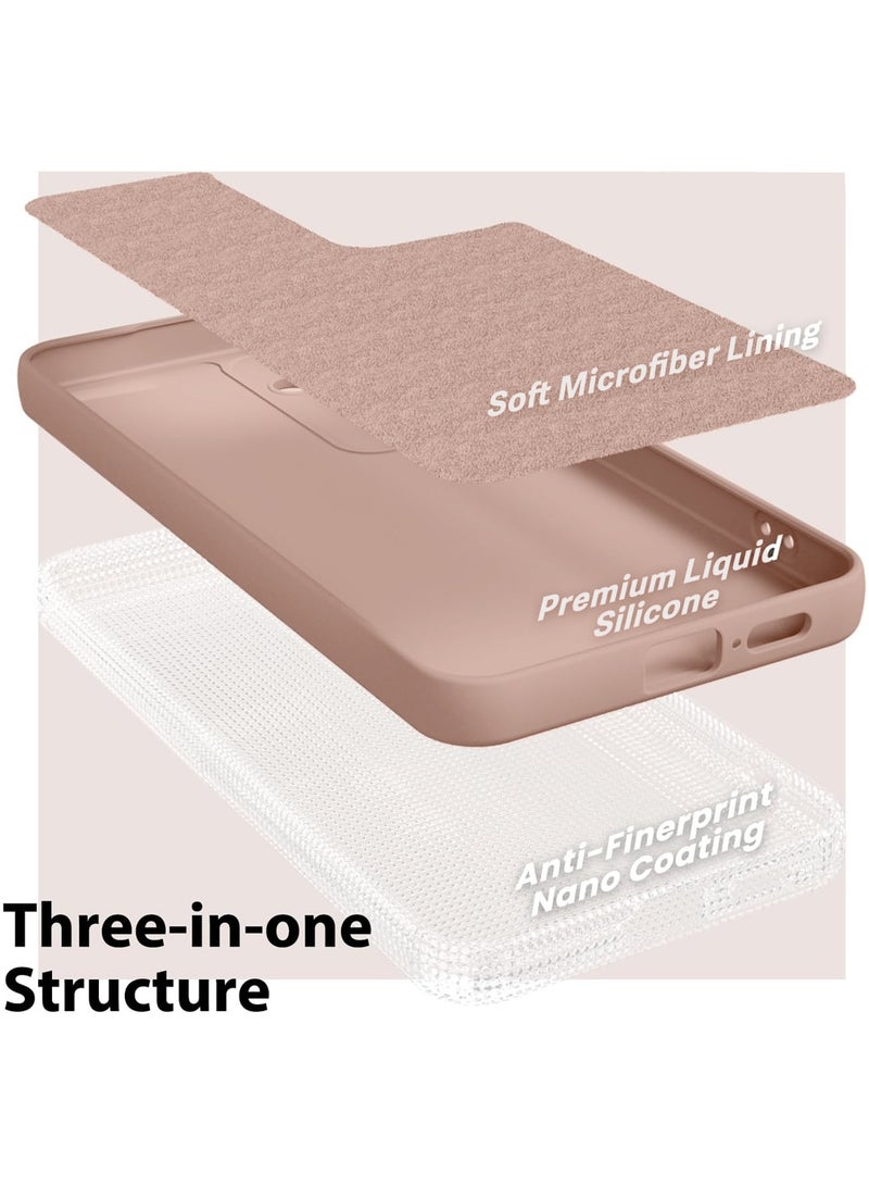 Wtech Xiaomi Redmi Note 14 Pro+ 5G / Xiaomi Redmi Note 14 Pro Plus 5G 2025 Premium Liquid Silicone Compatible With Thin Magsafe Ring Case Cover - Rose Gold - Image 5