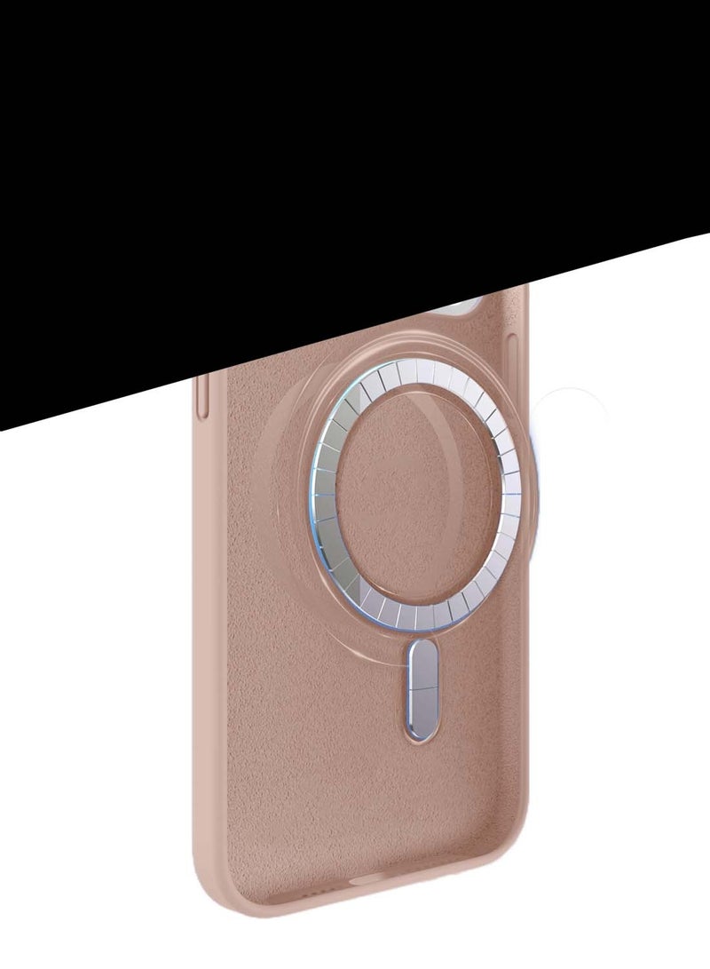 Wtech Xiaomi Redmi Note 14 Pro+ 5G / Xiaomi Redmi Note 14 Pro Plus 5G 2025 Premium Liquid Silicone Compatible With Thin Magsafe Ring Case Cover - Rose Gold - Image 4