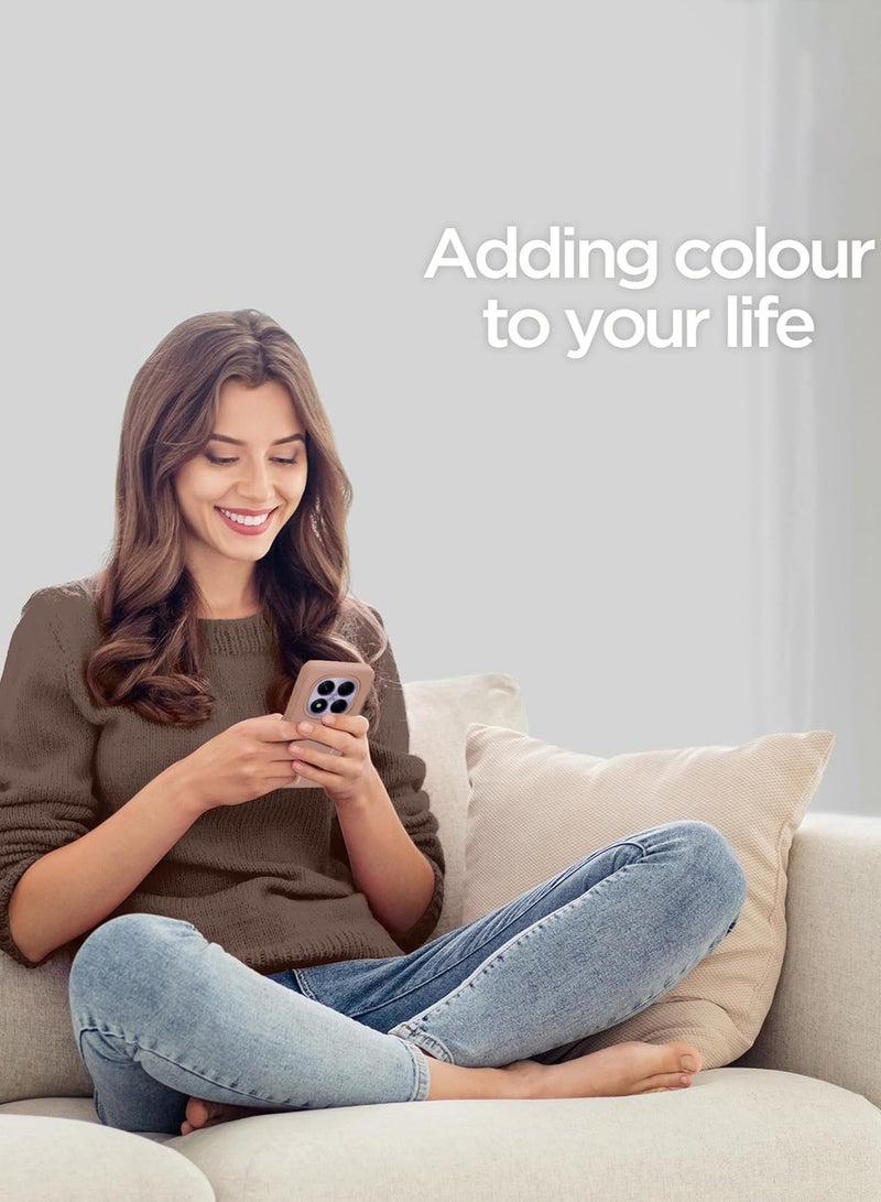 Wtech Xiaomi Redmi Note 14 Pro+ 5G / Xiaomi Redmi Note 14 Pro Plus 5G 2025 Premium Liquid Silicone Compatible With Thin Magsafe Ring Case Cover - Rose Gold - Image 3