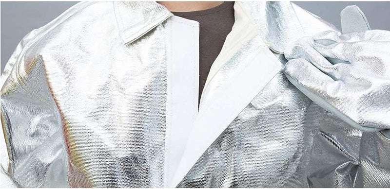 cheekyglo Heat Resistant Insulation Suit Fireproof Clothing Anti Thermal Radiation 10001200 Degree Flameproof Composite Aluminium Foil Firefighter Uniform(XXL)XXLarge - Image 3