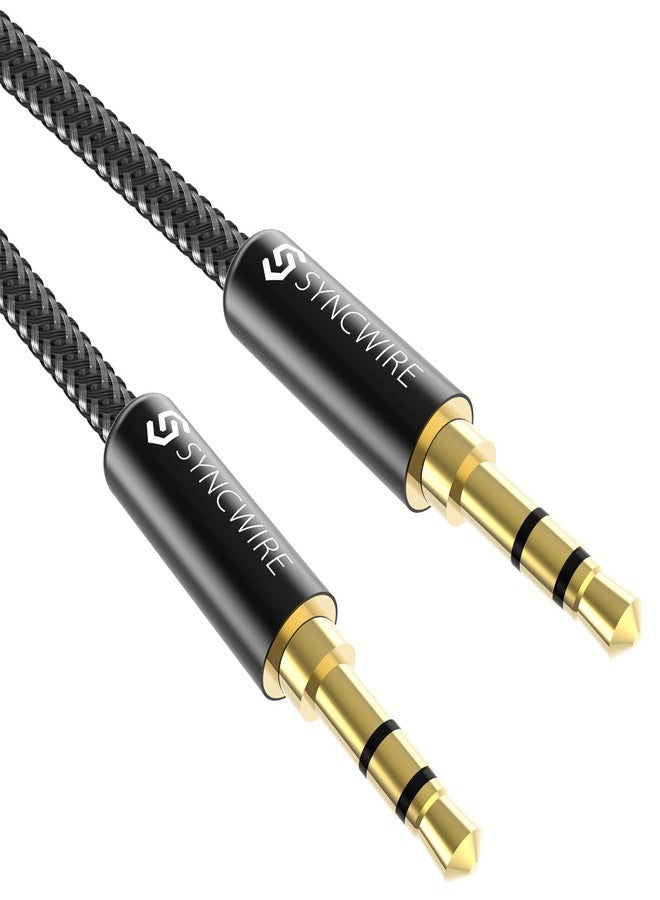 SYNCWIRE 3.5mm Audio Aux Cable, 3m Jack Cable for Headphones, iPhone, iPod, iPad, Echo Dot, Home/Car Stereos, Smartphones, MP3 Players and More - Nylon - Black - Image 1