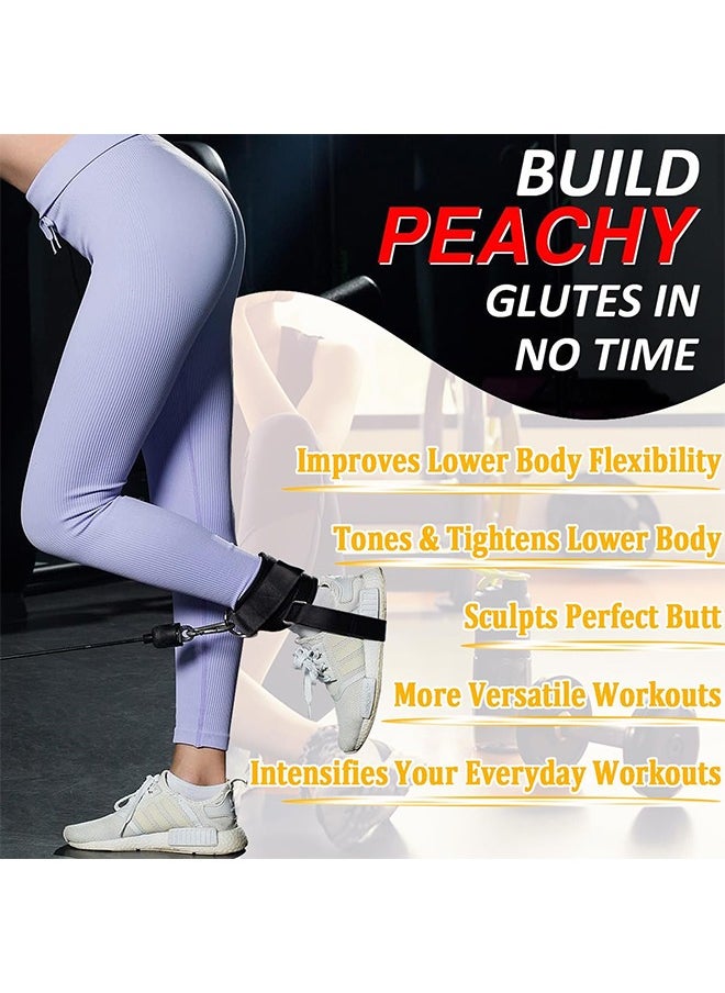 HY 1 Pair Ankle Straps - Adjustable Ankle Straps for Cable Machines - Glute & Lower Body Exercises - Adjustable Ankle Cuffs for Kickbacks, Hip Abductors, Leg Extensions, Lower Body Exercises, Fit Women & Men  - Image 4