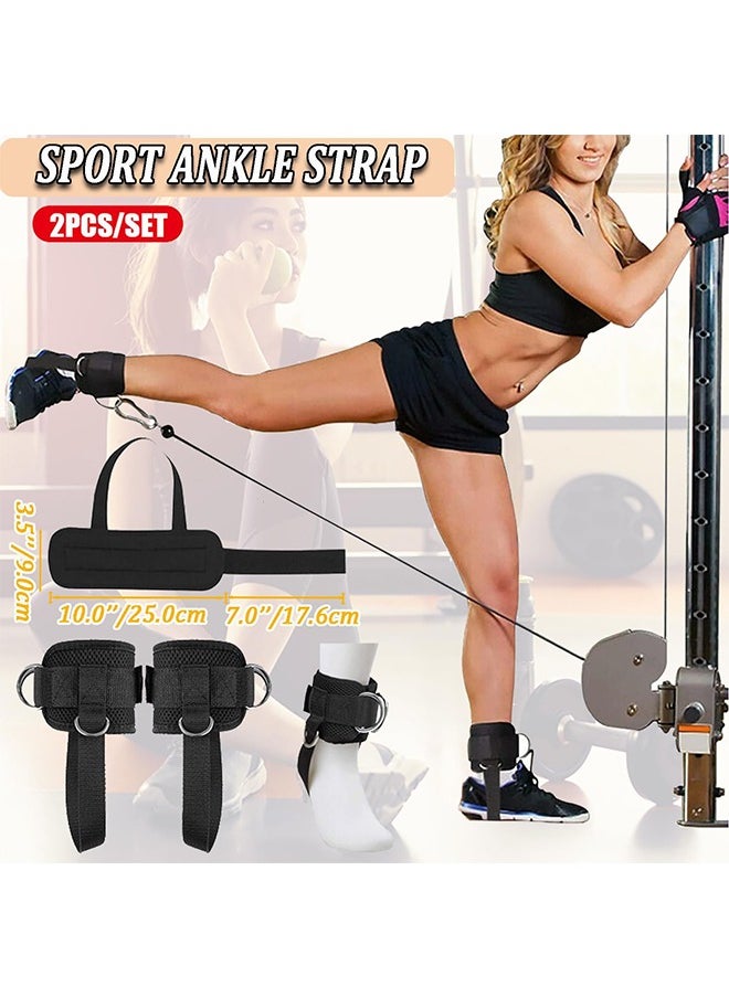 HY 1 Pair Ankle Straps - Adjustable Ankle Straps for Cable Machines - Glute & Lower Body Exercises - Adjustable Ankle Cuffs for Kickbacks, Hip Abductors, Leg Extensions, Lower Body Exercises, Fit Women & Men  - Image 2