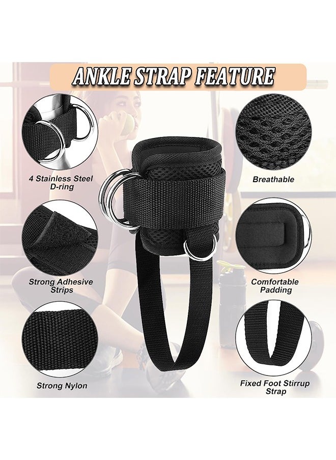 HY 1 Pair Ankle Straps - Adjustable Ankle Straps for Cable Machines - Glute & Lower Body Exercises - Adjustable Ankle Cuffs for Kickbacks, Hip Abductors, Leg Extensions, Lower Body Exercises, Fit Women & Men  - Image 3