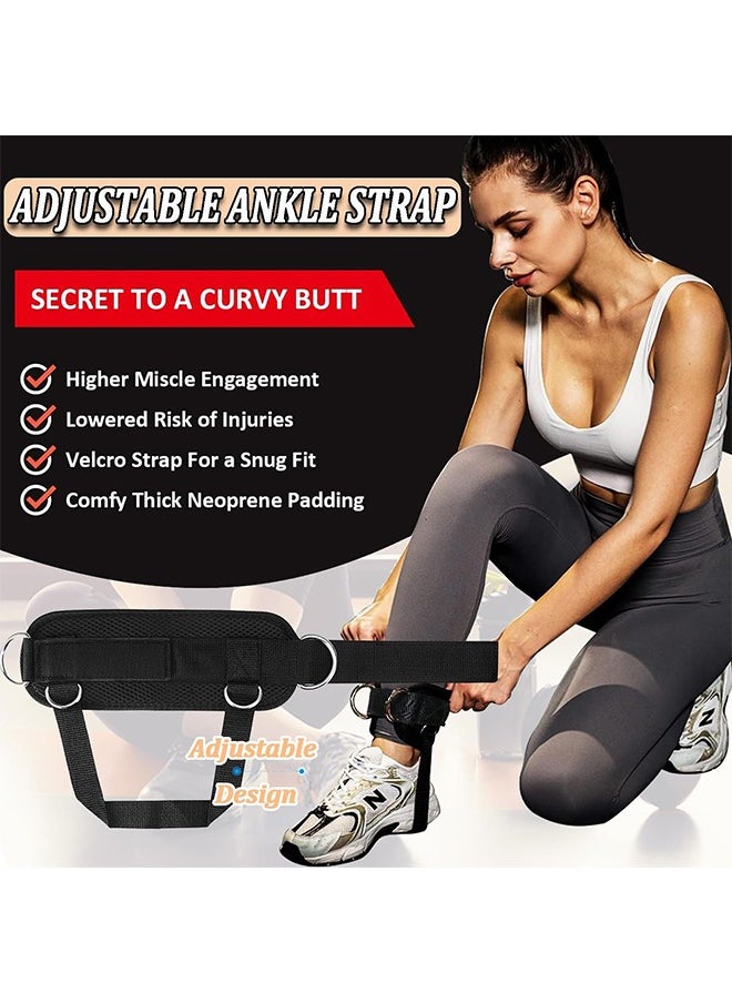HY 1 Pair Ankle Straps - Adjustable Ankle Straps for Cable Machines - Glute & Lower Body Exercises - Adjustable Ankle Cuffs for Kickbacks, Hip Abductors, Leg Extensions, Lower Body Exercises, Fit Women & Men  - Image 5