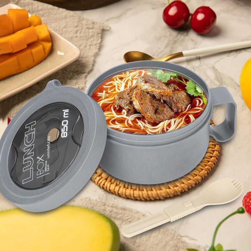 Ronanemon 2 Pack Soup Bowl with Handles, Microwave Ramen Bowl with Lid for Soup and Instant Noodles,Oatmeal, Gumbo, Salad,BPA Free - Image 2