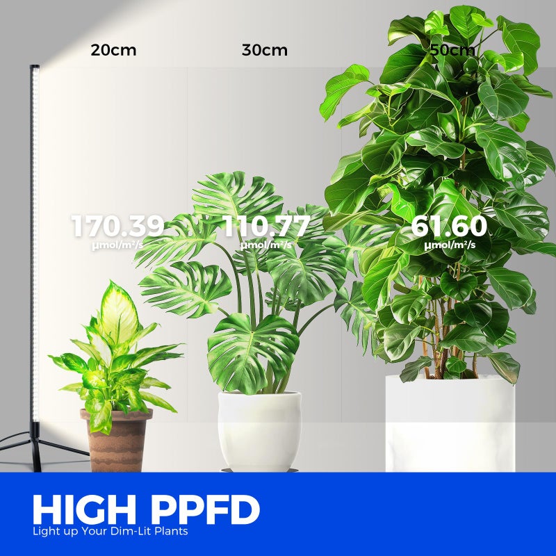 Barrina Vertical Grow Light T10, 42W 5000K, Full Spectrum LED Plant Light for Indoor,Standing Wide Coverage, 4FT Height with On/Off Switch and Tripod Floor Stand - Image 4