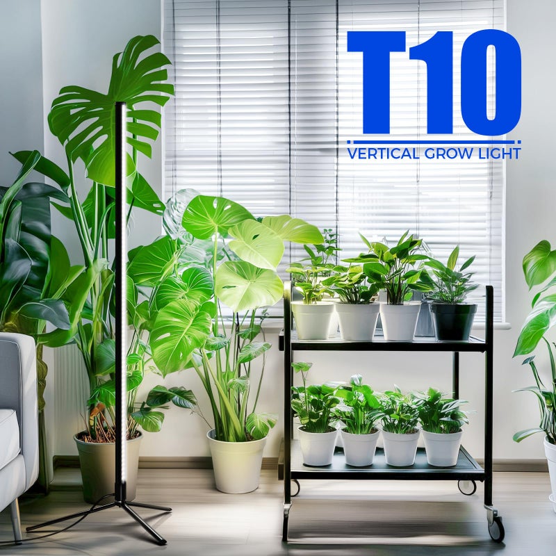 Barrina Vertical Grow Light T10, 42W 5000K, Full Spectrum LED Plant Light for Indoor,Standing Wide Coverage, 4FT Height with On/Off Switch and Tripod Floor Stand - Image 2