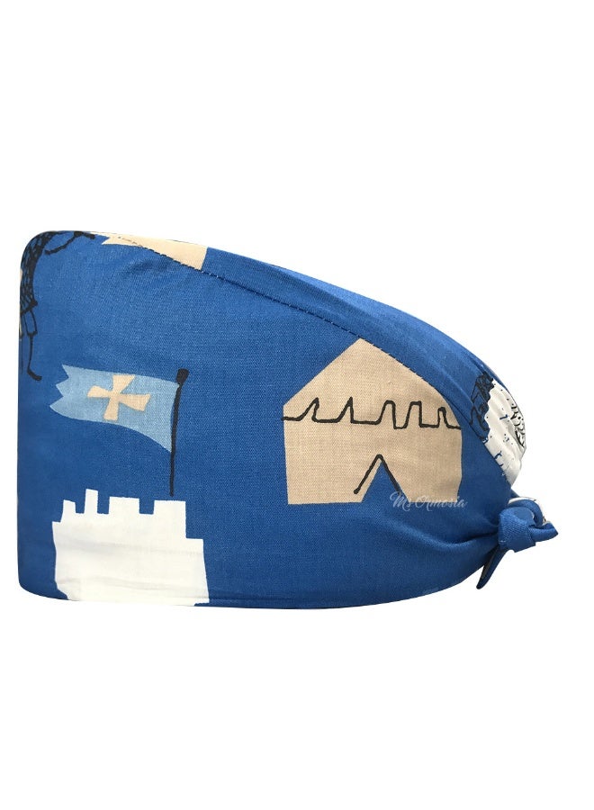 NIBEMINENT Scrubs Cap  Cotton Print Surgery Scrub Hats Nurse Caps Medical Accessories Beauty Salon Pet Shop Lab Work Hat Chef Hat