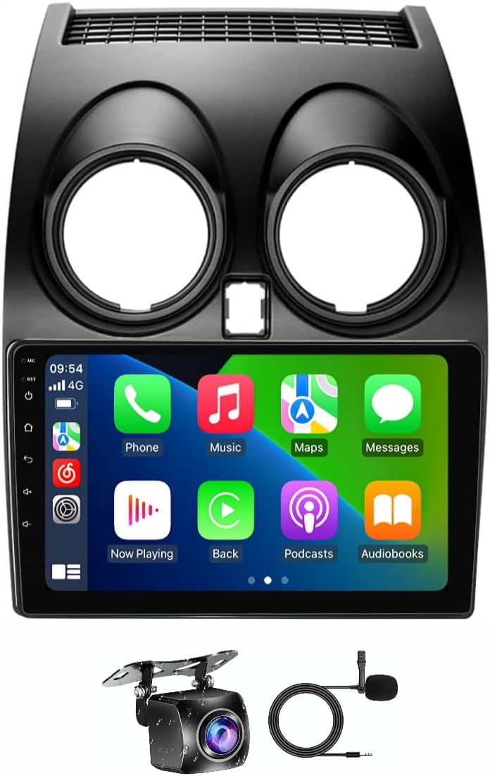 Vierex Fit Nissan Qashqai Car Stereo Qashqai Android Screen 2006-2013 With Apple Carplay Android Auto Wireless WiFi DSP FM&AM BT AHD Camera Included Fast Interface (4+32GB Carplay 8CORE) - Image 1