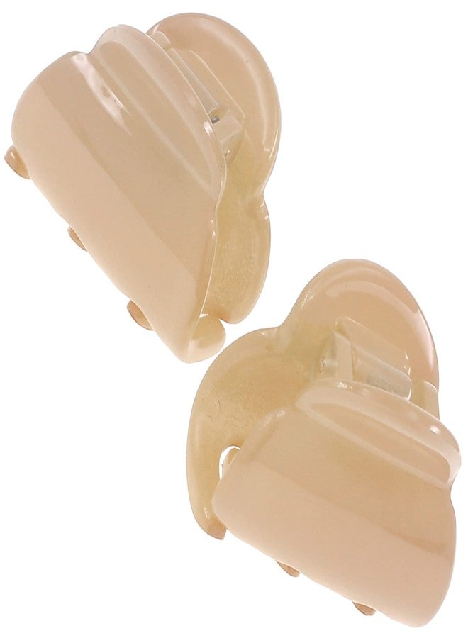 Camila Paris CP3480 French Hair Clip for Women, Set of 2 Small Beige Girls Hair Claw Clips Fashion Durable Hair Accessories for Women, Luxury Ladies Strong Hold No Slip Grip Clamp, Made in France - Image 1