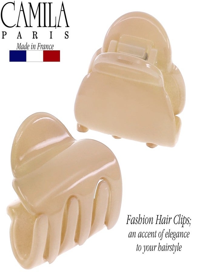 Camila Paris CP3480 French Hair Clip for Women, Set of 2 Small Beige Girls Hair Claw Clips Fashion Durable Hair Accessories for Women, Luxury Ladies Strong Hold No Slip Grip Clamp, Made in France - Image 4