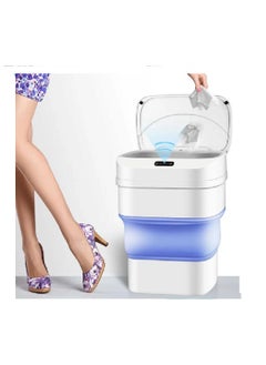 Generic Automatic Touchless Infrared Motion Sensor Trash Can with Cover Collapsible Garbage Can 17.5L Before Folding 8L After Folding  - Image 2