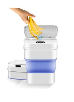 Automatic Touchless Infrared Motion Sensor Trash Can with Cover Collapsible Garbage Can 17.5L Before Folding 8L After Folding