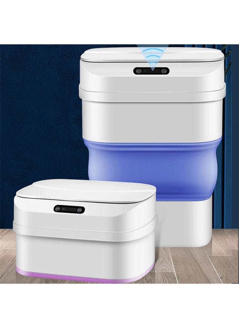Generic - Automatic Touchless Infrared Motion Sensor Trash Can with Cover Collapsible Garbage Can 17.5L Before Folding 8L After Folding - Image 1