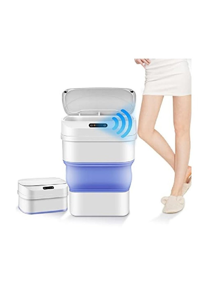 Generic - Automatic Touchless Infrared Motion Sensor Trash Can with Cover Collapsible Garbage Can 17.5L Before Folding 8L After Folding - Image 1