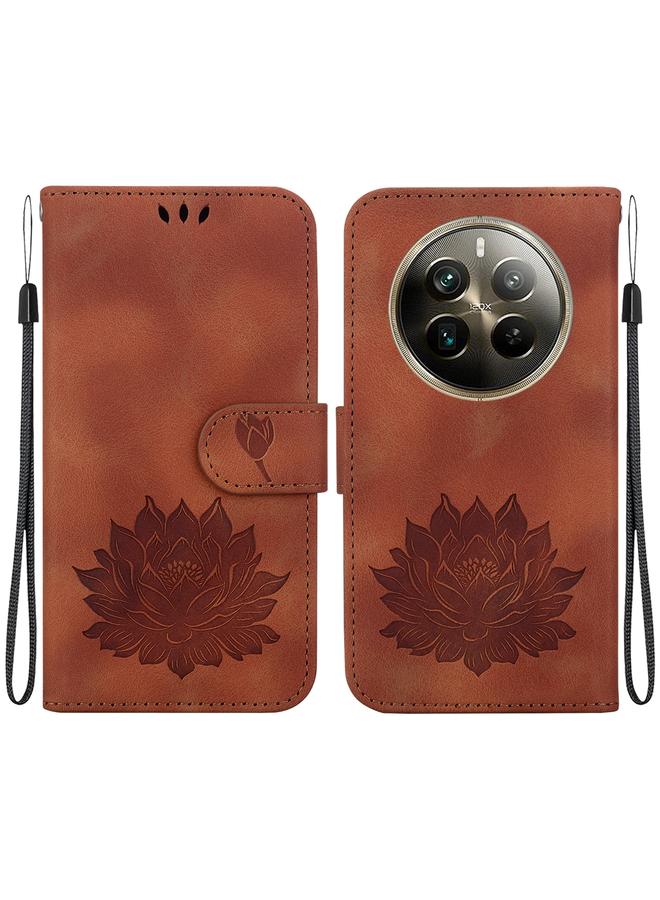 اس-توب جراب هاتف Realme 12 Pro+ Global Lotus Embossed Leather - Image 1