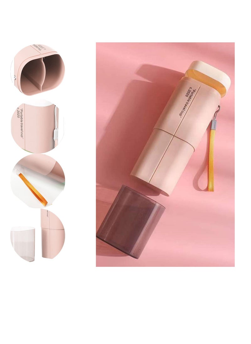 SYOSI - Portable Travel Toothbrushes Case Toothpaste Storage Box Cup, Multifunction Toothbrushes Toothpaste Set with Cup, Toothbrush Case for Traveling, Camping, School, Business and Daily Uses (Pink) - Image 1