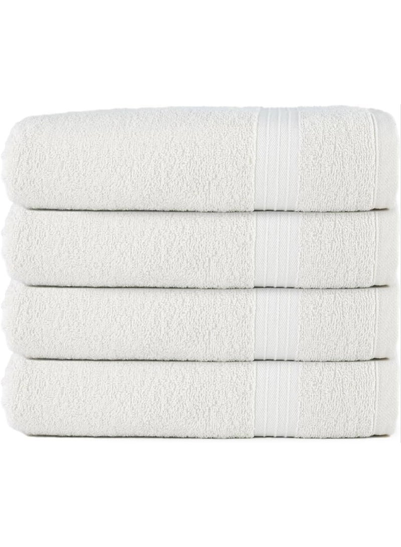 Amber Home Bath Towel Set (4 Pack, 70 X 140 cm) - 600 GSM 100% Combed Cotton Quick Drying Highly Absorbent Thick Bathroom Towels - Soft Hotel Quality for Bath and Spa - Image 3