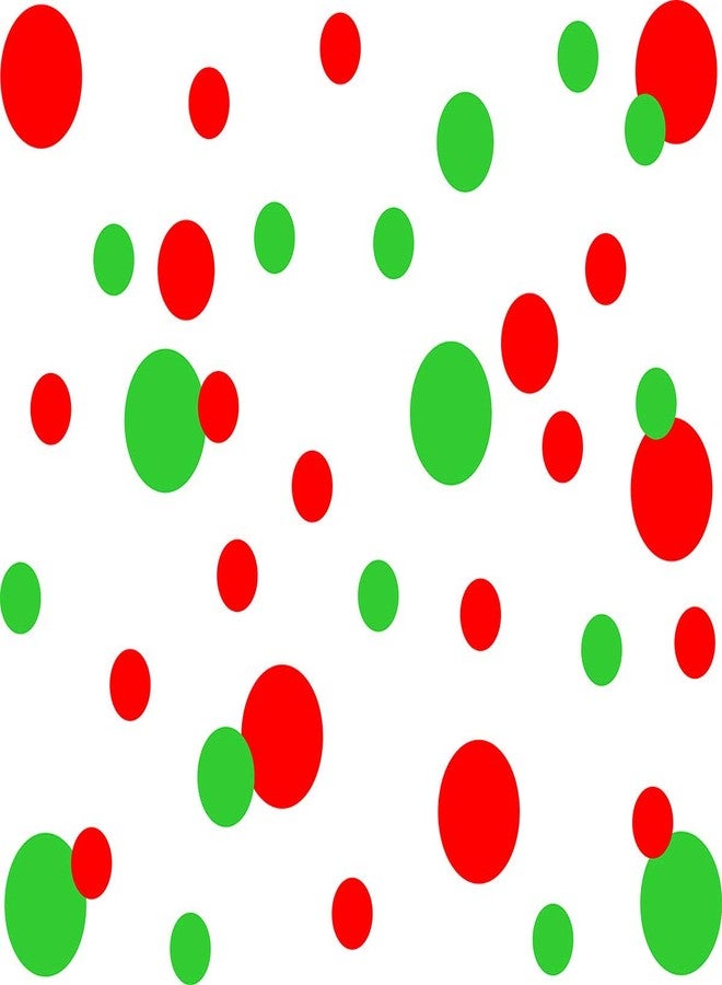 إيزما ملصقات حائط من الفينيل بنقاط البولكا باللون الأخضر الليموني والأحمر، ملصقات دائرية، ملصقات جدران الكريسماس، ملصقات جدران الفصول الدراسية، غرفة المعيشة، غرفة اللعب، جداريات فنية، ديكور منزلي لعيد الميلاد - 52 نقطة - Image 1