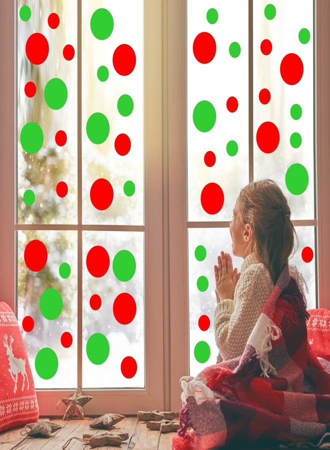 إيزما ملصقات حائط من الفينيل بنقاط البولكا باللون الأخضر الليموني والأحمر، ملصقات دائرية، ملصقات جدران الكريسماس، ملصقات جدران الفصول الدراسية، غرفة المعيشة، غرفة اللعب، جداريات فنية، ديكور منزلي لعيد الميلاد - 52 نقطة - Image 5