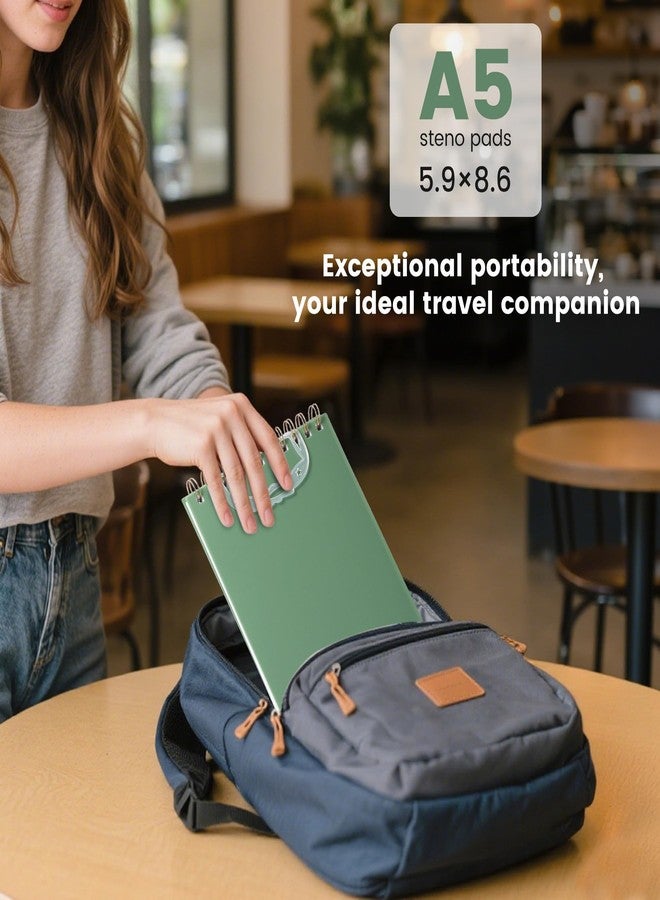 Yoment Top Spiral Notebooks Durable Bullet Lined Journal 6"x8.5" College Ruled Waterproof Cover Notepad 160 Lined Pages Spiral Notebook Left-Handed Notebooks for Work School Office Business,Green - Image 4