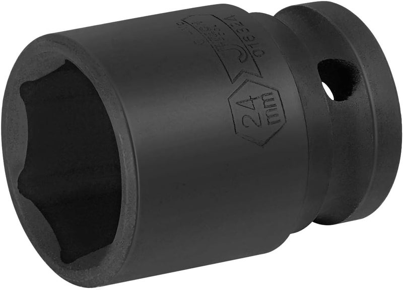 Jetech 1/2 Inch Drive 24mm Standard Impact Socket, Chrome Molybdenum Alloy Steel, 6-Point Design, Metric - Image 1