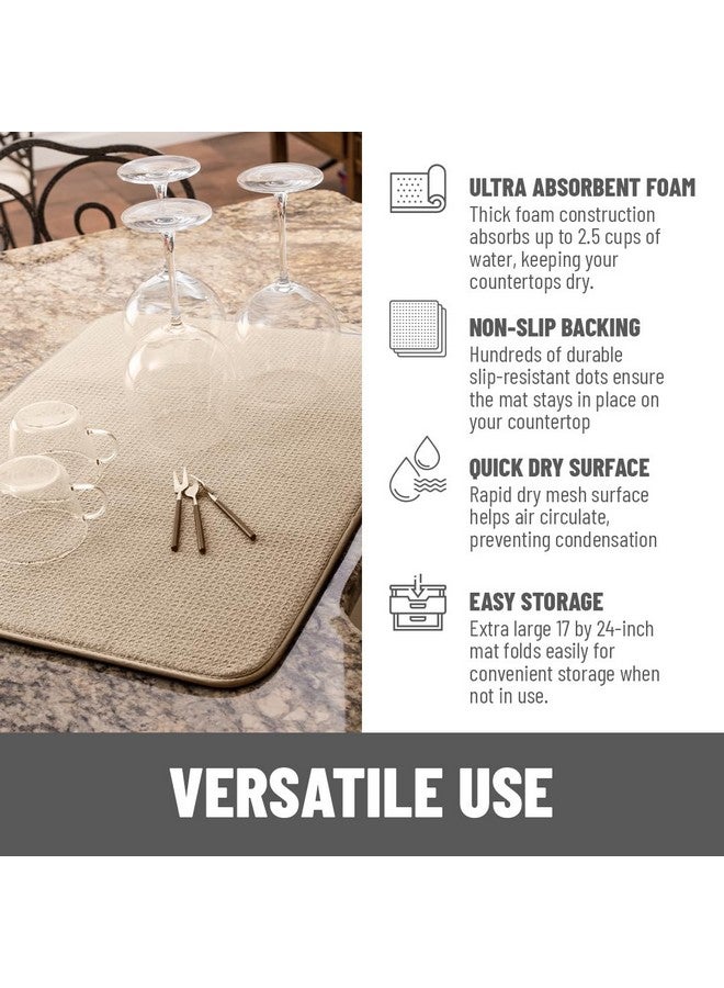 Bellemain XXL Dish Mat 24" x 17" ( LARGEST MAT ) Microfiber Dish Drying Mat , Super absorbent ( Ivory ) - Image 4
