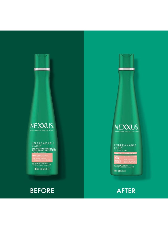 Nexxus Unbreakable Care Anti-Breakage Shampoo With Keratin, Collagen, Biotin For Fine And Thin Hair Sulfate Free Shampoo 13.5 oz - Image 2