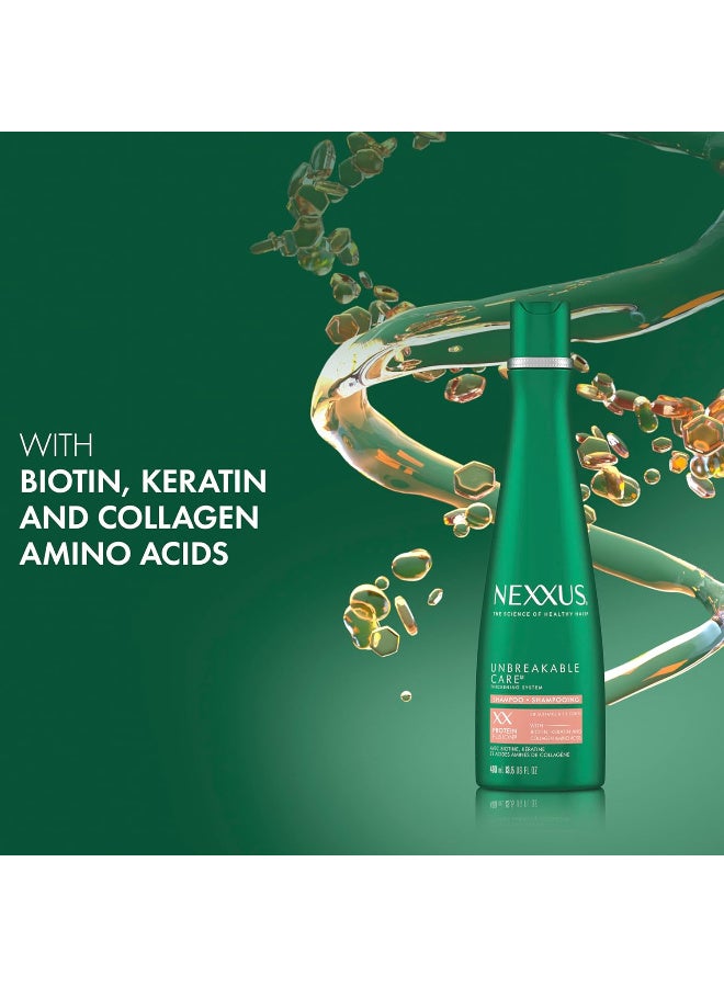 Nexxus Unbreakable Care Anti-Breakage Shampoo With Keratin, Collagen, Biotin For Fine And Thin Hair Sulfate Free Shampoo 13.5 oz - Image 3