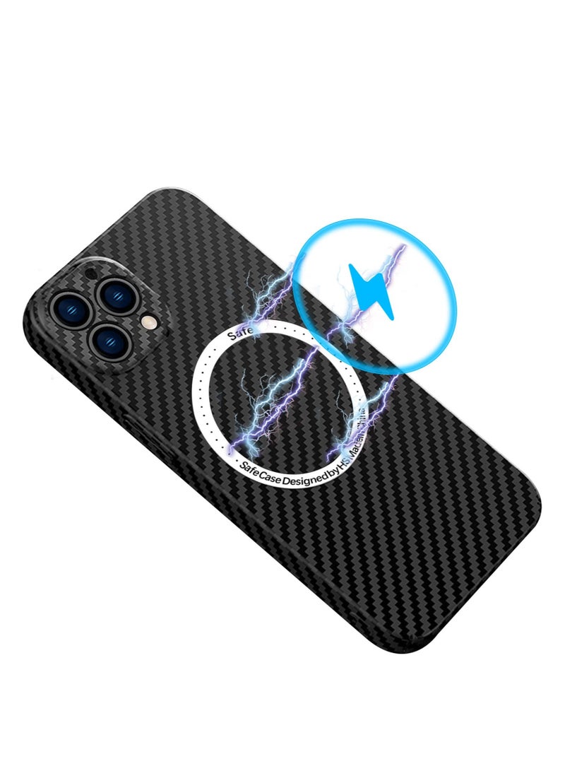 Aookay Case For iPhone 15 Pro Max Compatible With Magsafe Wireless Charger Case Built In Magnetic  Ultra thin carbon fiber pattern Phone Cover - Image 1