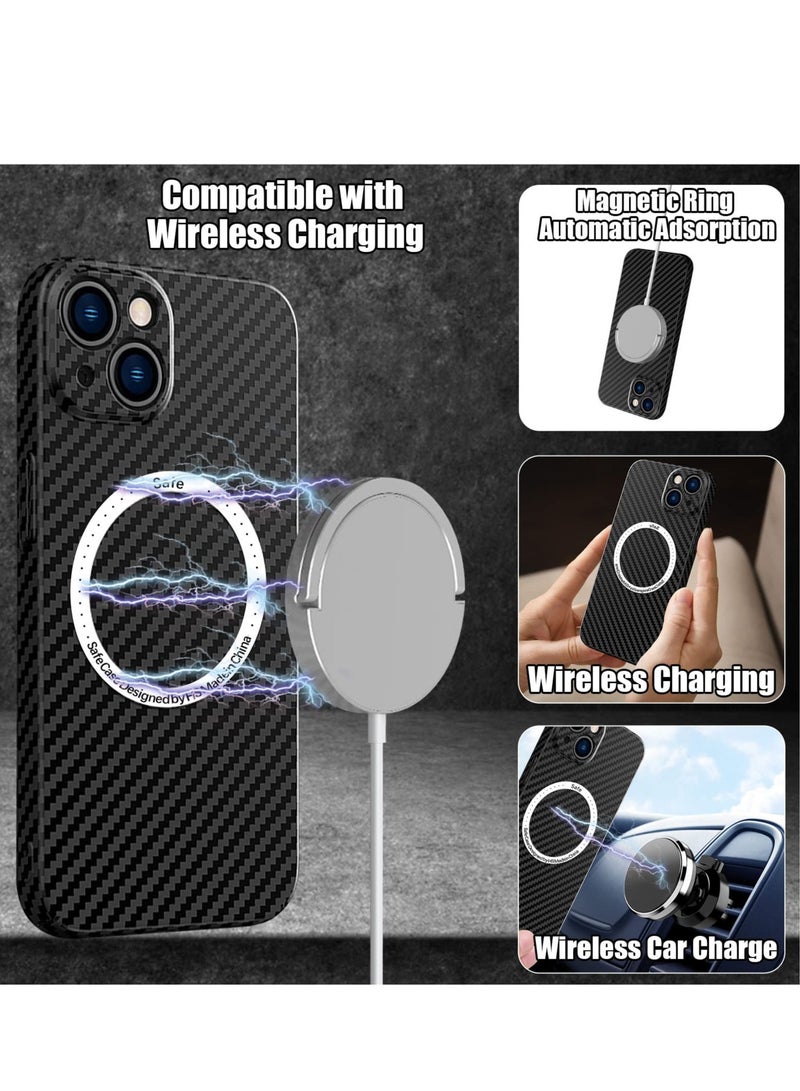 Aookay Case For iPhone 15 Pro Max Compatible With Magsafe Wireless Charger Case Built In Magnetic  Ultra thin carbon fiber pattern Phone Cover - Image 2