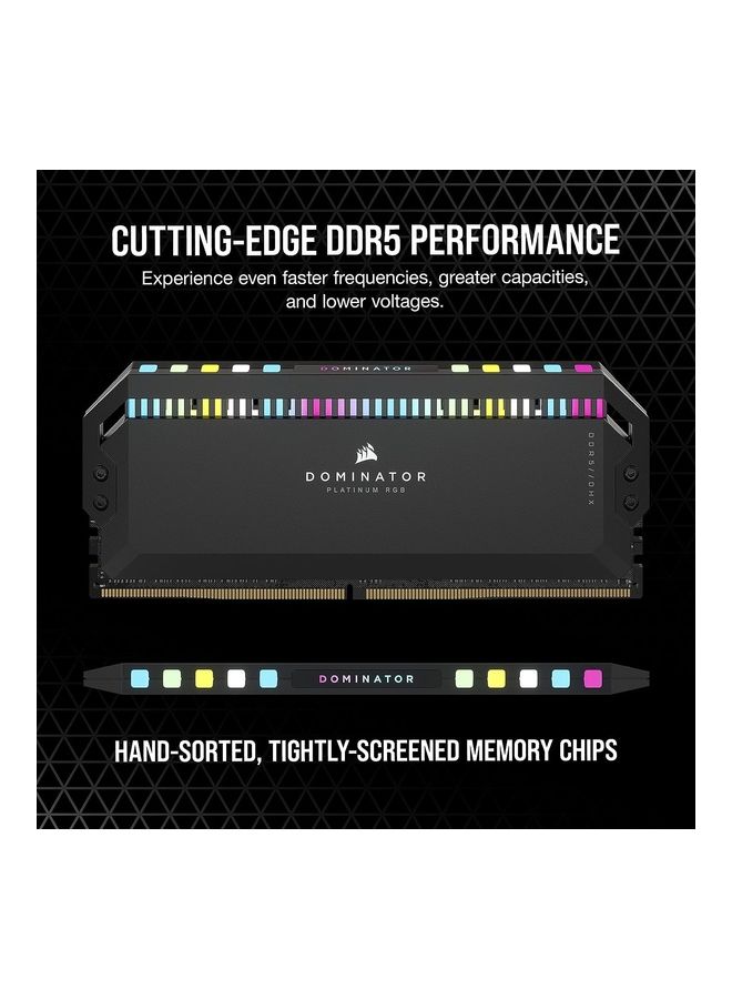 كورسير ذاكرة وصول عشوائي Dominator Platinum Rgb Ddr5 سعة 64 جيجابايت 2X32 جيجابايت 5200 ميجا هرتز Cl40 Intel Xmp Icue متوافقة مع ذاكرة الكمبيوتر - Image 3
