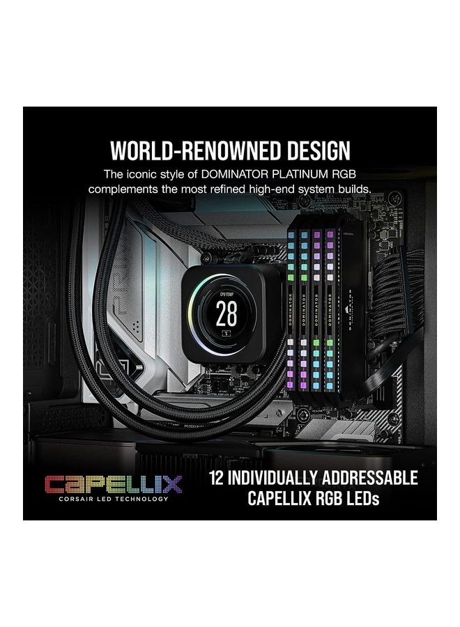 كورسير ذاكرة وصول عشوائي Dominator Platinum Rgb Ddr5 سعة 64 جيجابايت 2X32 جيجابايت 5200 ميجا هرتز Cl40 Intel Xmp Icue متوافقة مع ذاكرة الكمبيوتر - Image 4