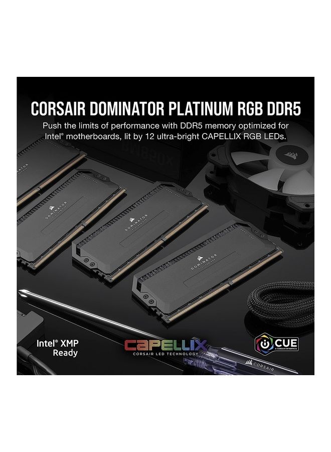 كورسير ذاكرة وصول عشوائي Dominator Platinum Rgb Ddr5 سعة 64 جيجابايت 2X32 جيجابايت 5200 ميجا هرتز Cl40 Intel Xmp Icue متوافقة مع ذاكرة الكمبيوتر - Image 2