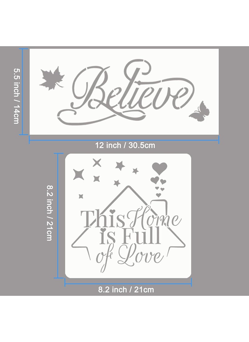 BETITETO Family Theme Plastic Stencils Template Reusable for Art Projects Drawing DIY Painting on Wood Wall Scrapbooking - You are My Sunshine - Set of 8  - Image 3