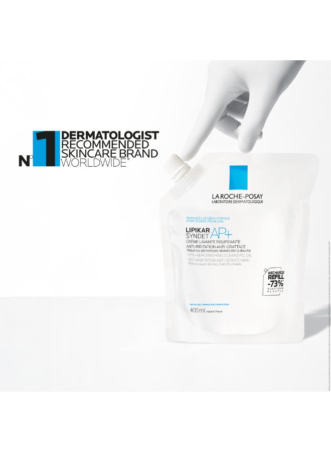 LA ROCHE-POSAY Lipikar Syndet AP+ Body Wash for Eczema Prone Skin Refill, 400 ml - Image 5